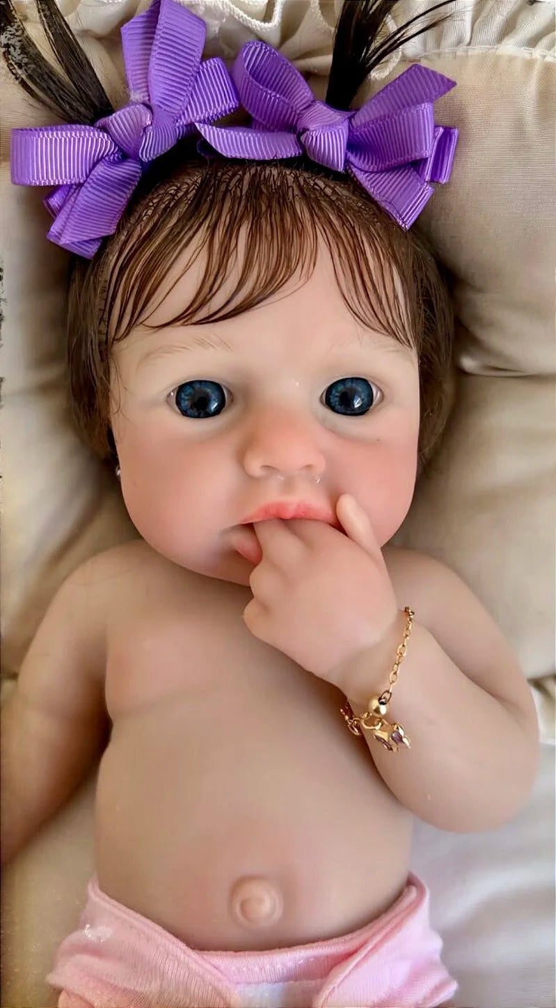BEBÊ REBORN SILICONE SÓLIDO YSLA 34 CM FEMININA