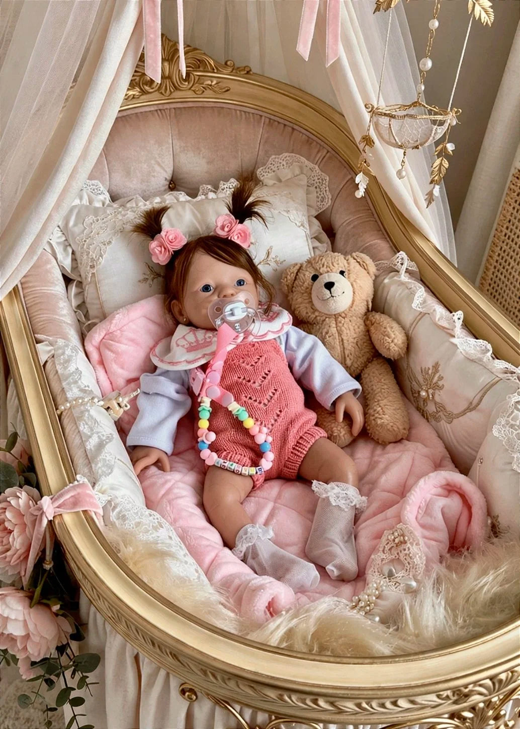 BEBÊ REBORN MENINA SILICONE SÓLIDO BAMBINA MOLINHA FEMININA