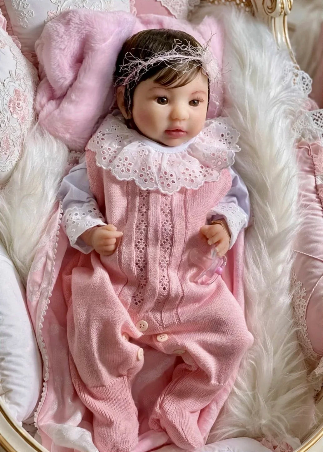 BEBÊ REBORN BONECA MENINA FIORELLA SILICONE SÓLIDO MOLINHO MAMA E FAZ XIXI FEMININA