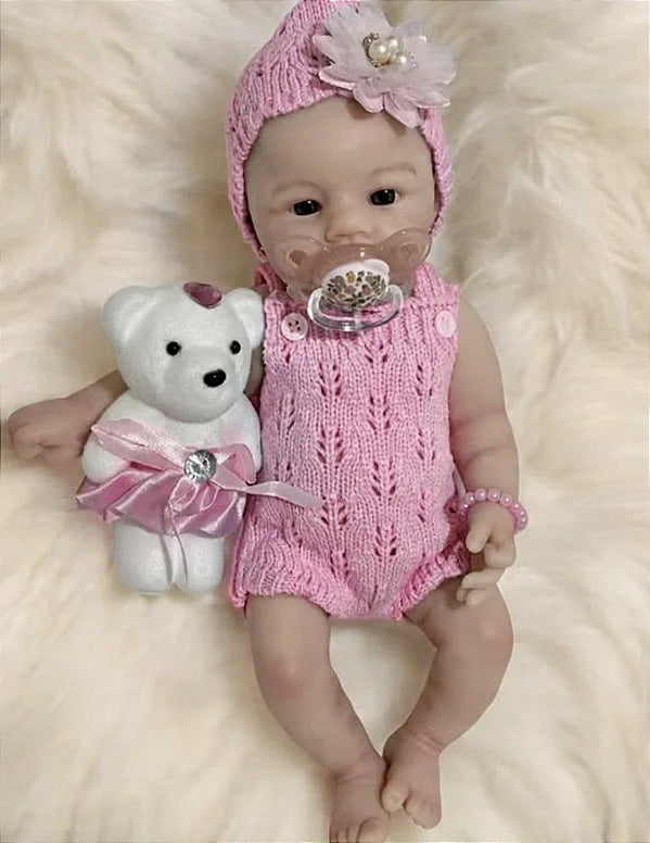 BEBÊ REBORN SILICONE SÓLIDO JULINHA REALISTA BEM MOLINHA FEMININA