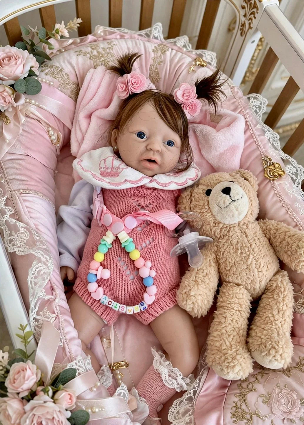 BEBÊ REBORN MENINA SILICONE SÓLIDO BAMBINA MOLINHA FEMININA