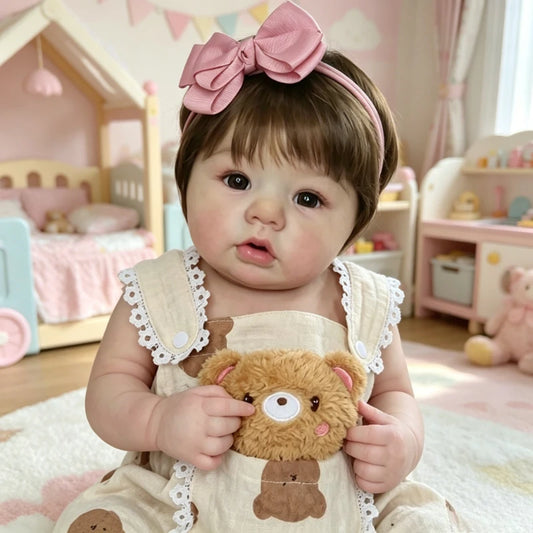 BEBÊ REBORN CORPO DE SILICONE REALISTA PAULINHA ESCULPIDA A MÃO PODE DAR BANHO FEMININA