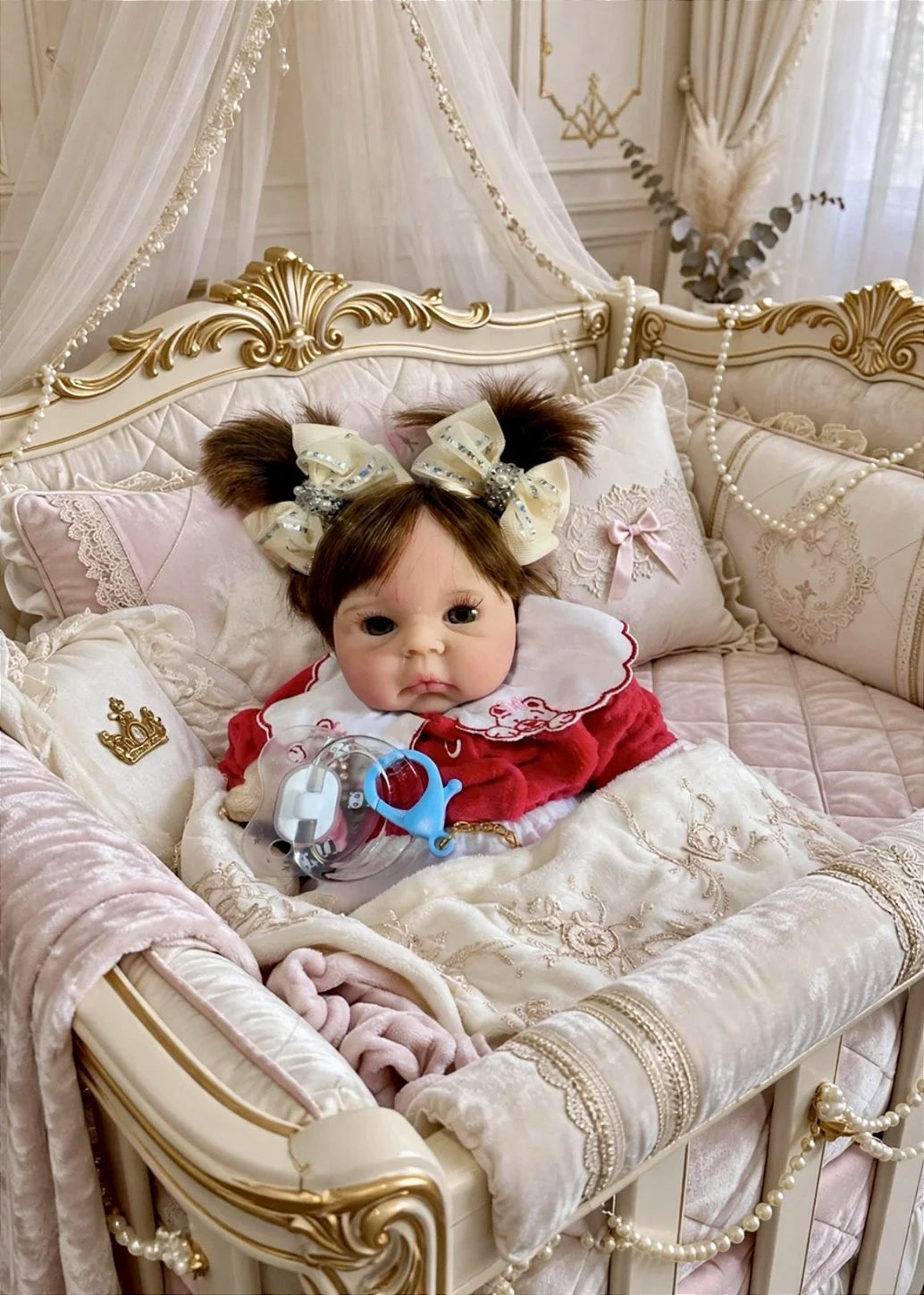 BEBÊ REBORN SILICONE SÓLIDO CANDY REALISTA BEM MOLINHA MAMA E FAZ XIXI FEMININA