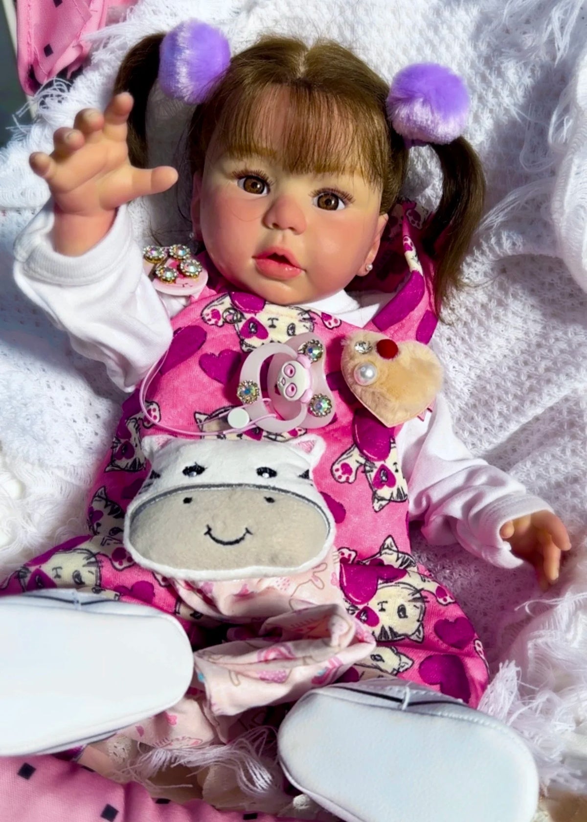 BEBÊ REBORN MENINA SILICONE LUARA MAMA E FAZ XIXI FEMININA