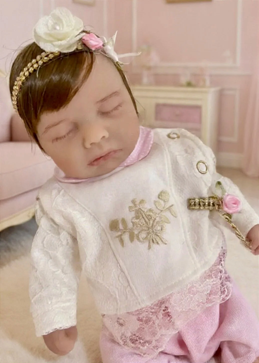 BEBÊ REBORN BONECA SILICONE SÓLIDO JAMILLY REALISTA BEM MOLINHA MAMA E FAZ XIXI FEMININA