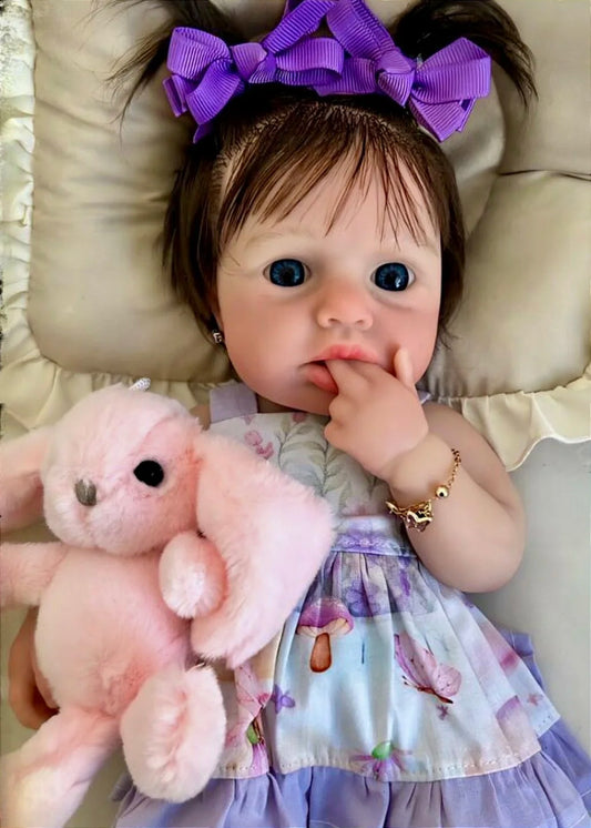 BEBÊ REBORN SILICONE SÓLIDO YSLA 34 CM FEMININA