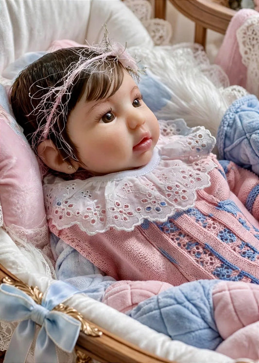 BEBÊ REBORN BONECA MENINA FIORELLA SILICONE SÓLIDO MOLINHO MAMA E FAZ XIXI FEMININA