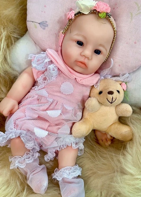 BEBÊ REBORN SILICONE SÓLIDO BELLA REALISTA BEM MOLINHA FEMININA