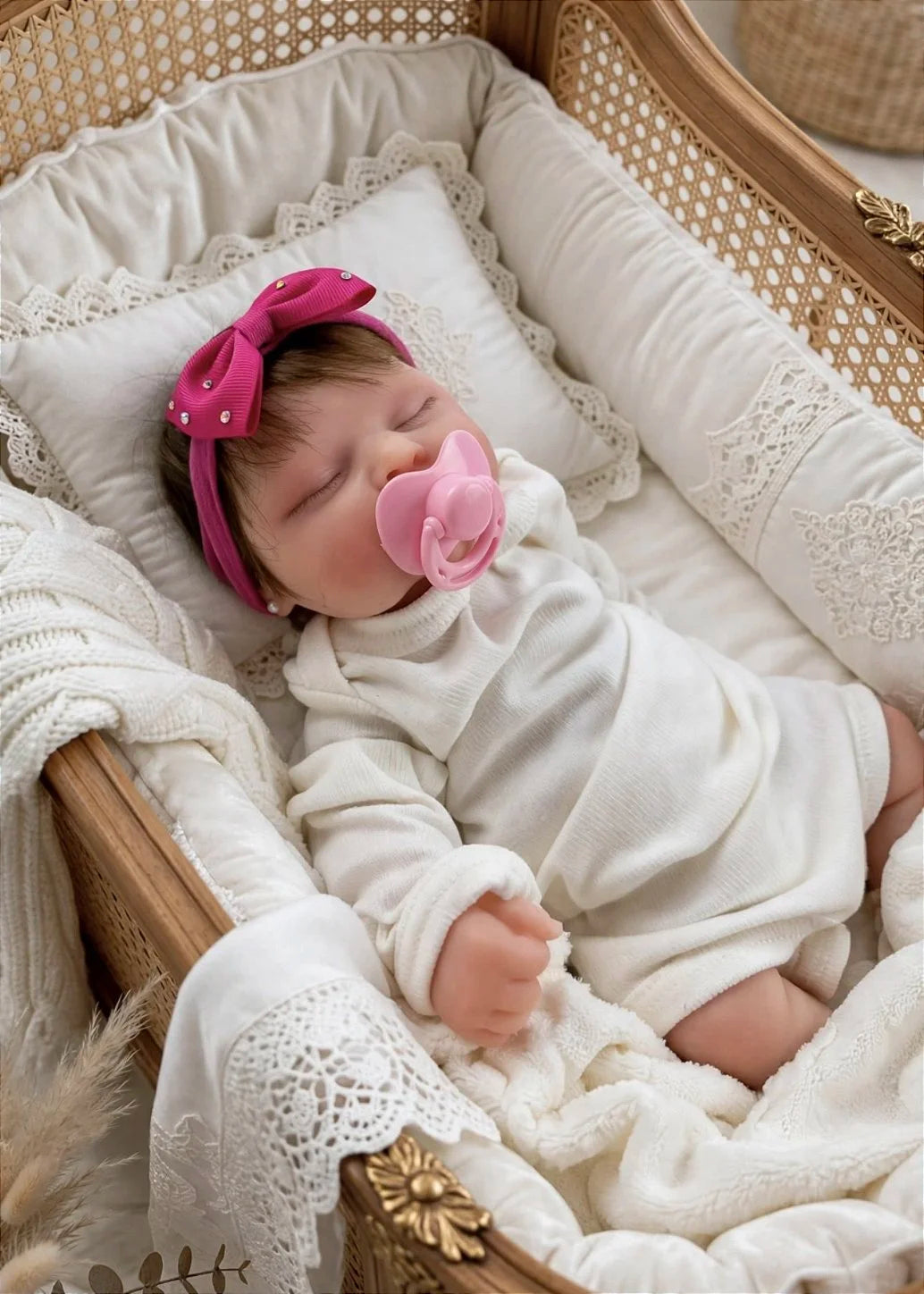 BEBÊ REBORN SILICONE SÓLIDO ORIGINAL MOLINHO FOFY 35 CM FEMININA
