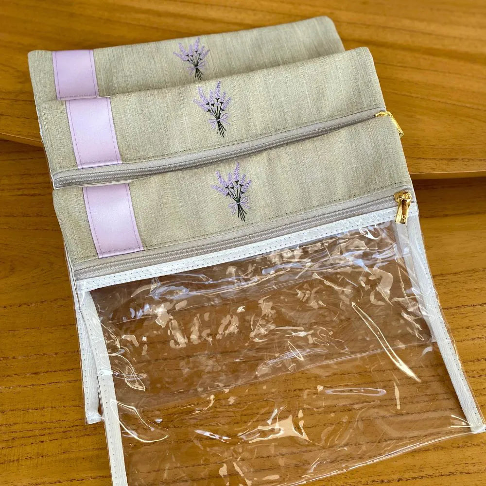 Kit Baby 4 Personalizado Linho Cru I Lavanda