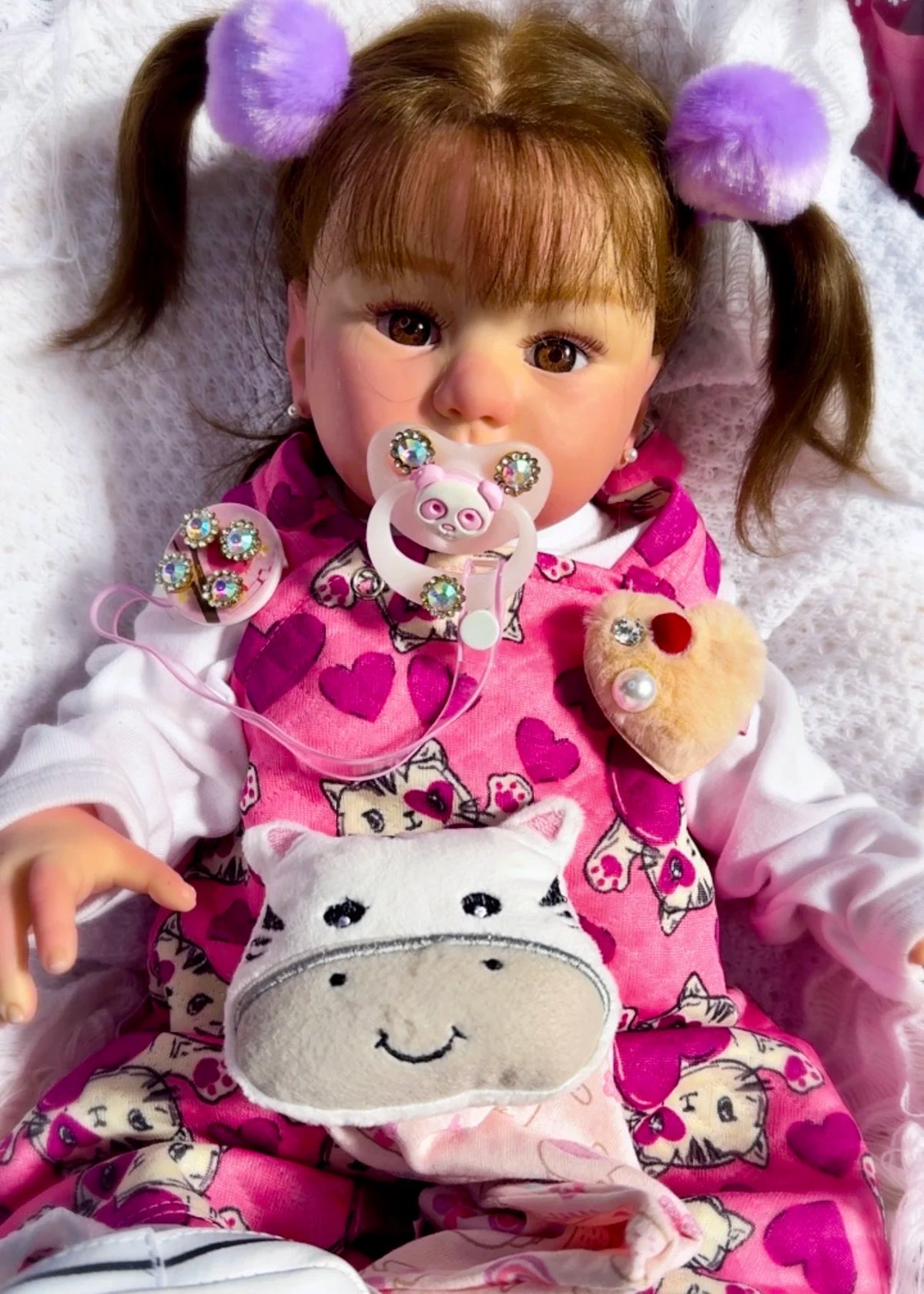 BEBÊ REBORN MENINA SILICONE LUARA MAMA E FAZ XIXI FEMININA