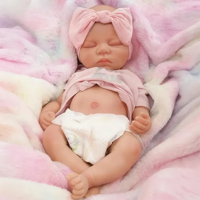 Bebê Reborn Hiper Realista Clarinha Silicone Sólido Molinho 48cm FEMININA