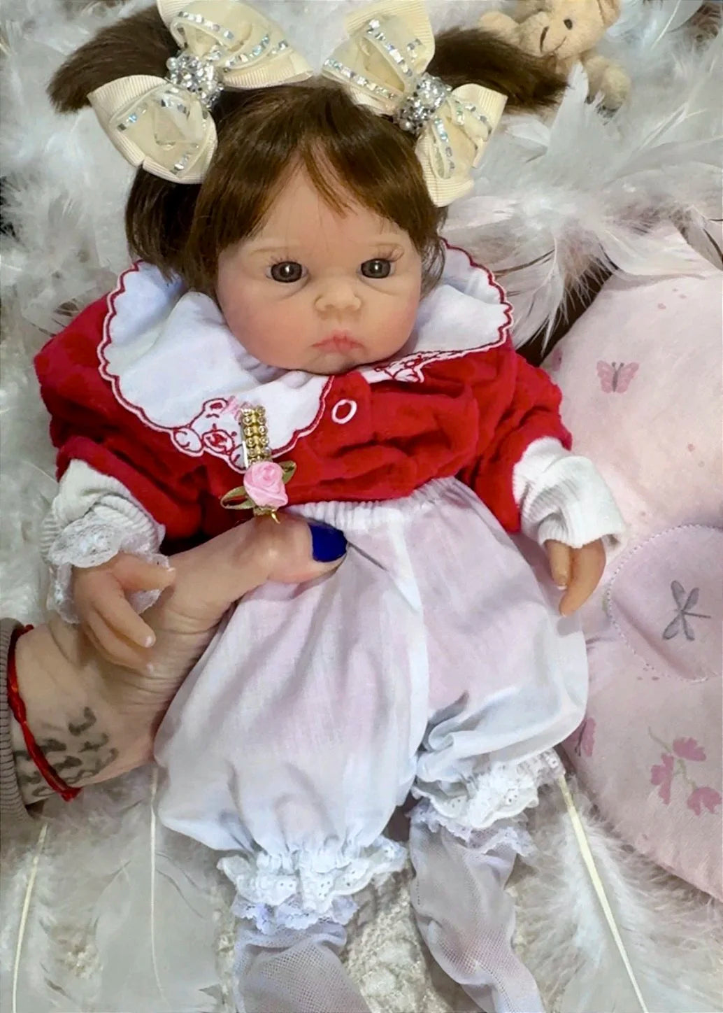 BEBÊ REBORN SILICONE SÓLIDO CANDY REALISTA BEM MOLINHA MAMA E FAZ XIXI FEMININA