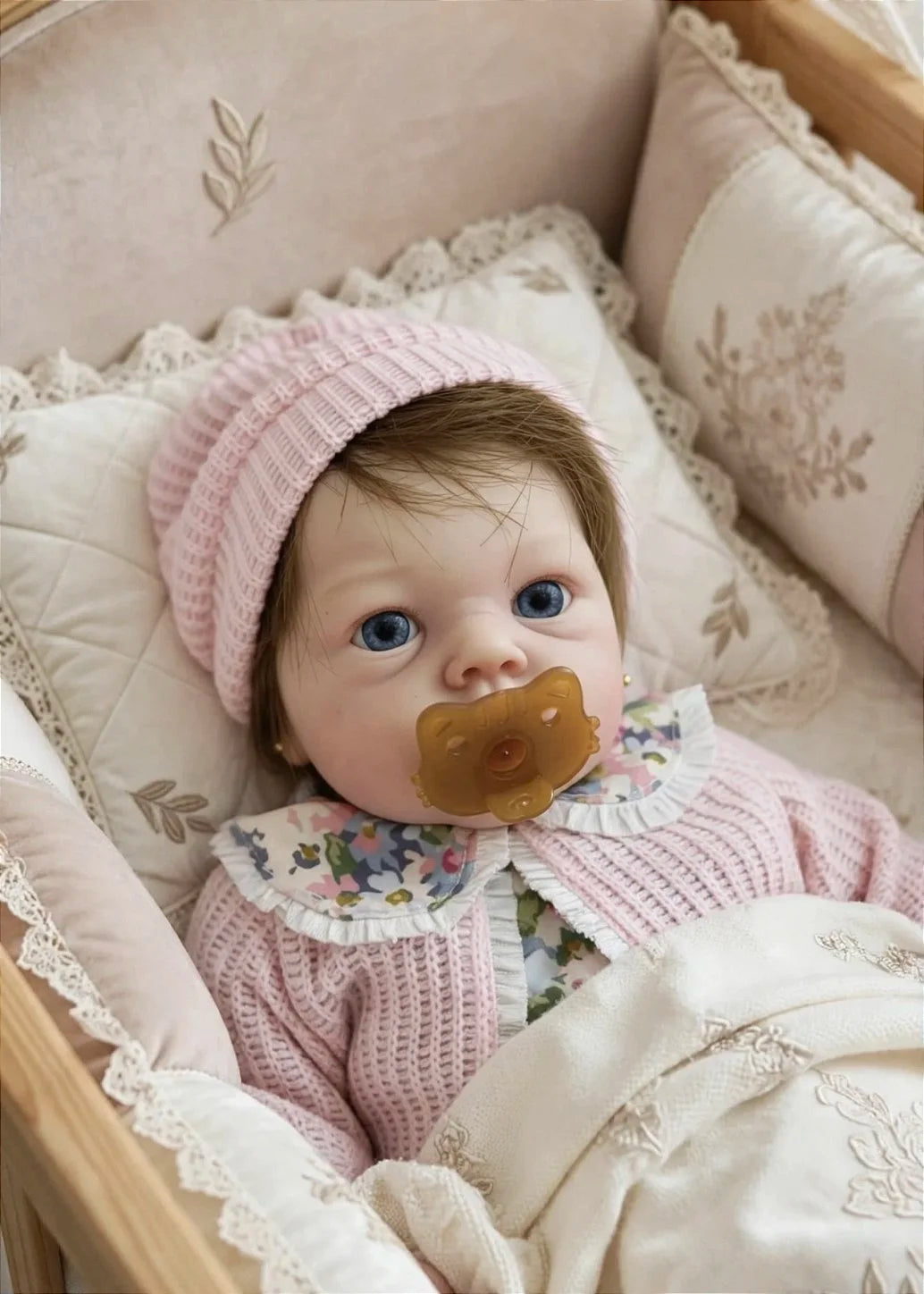 BEBÊ REBORN SILICONE SÓLIDO MERY REALISTA BEM MOLINHA FEMININA