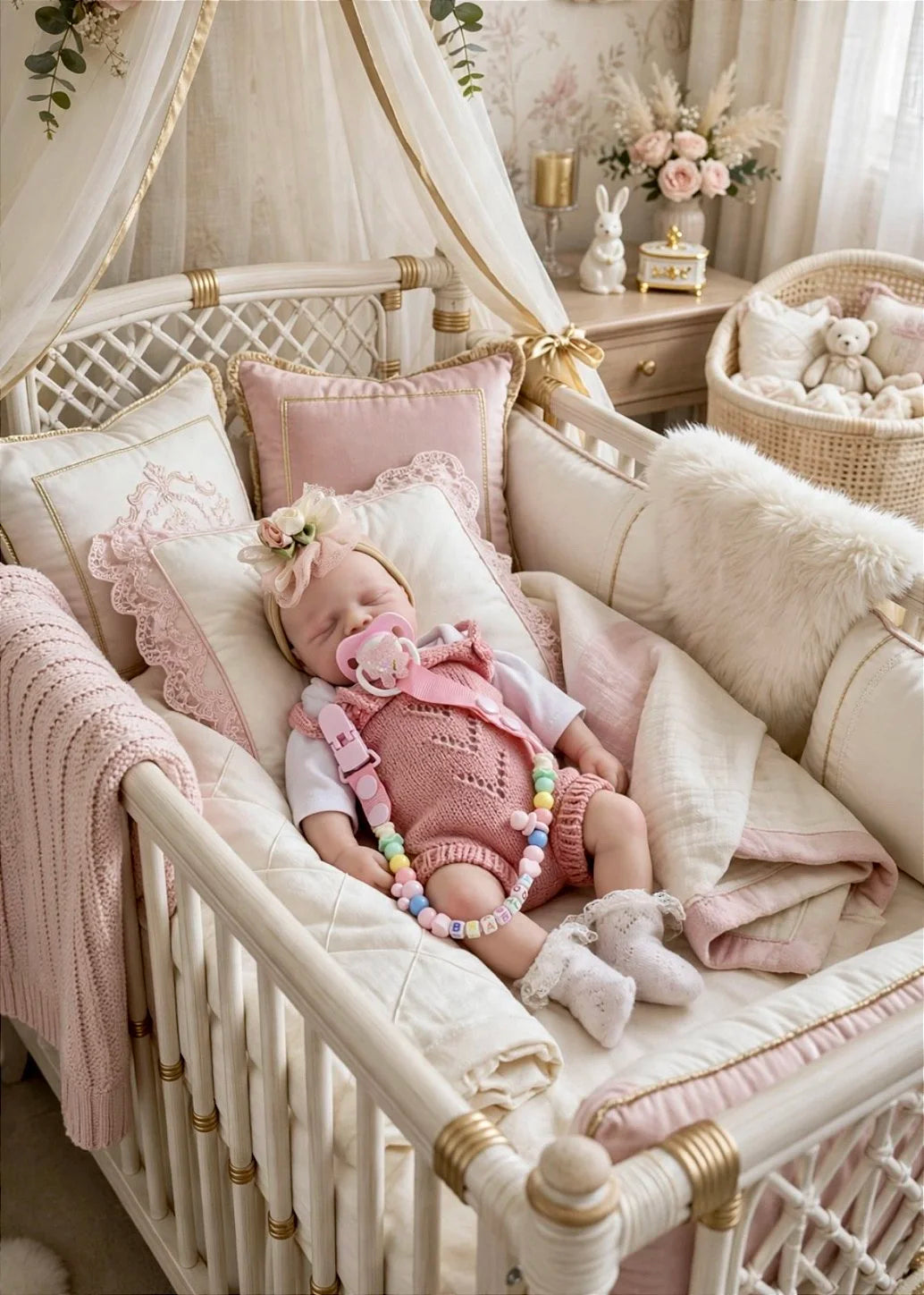 BEBÊ REBORN SILICONE SÓLIDO ORIGINAL MOLINHO ANNY 35 CM FEMININA