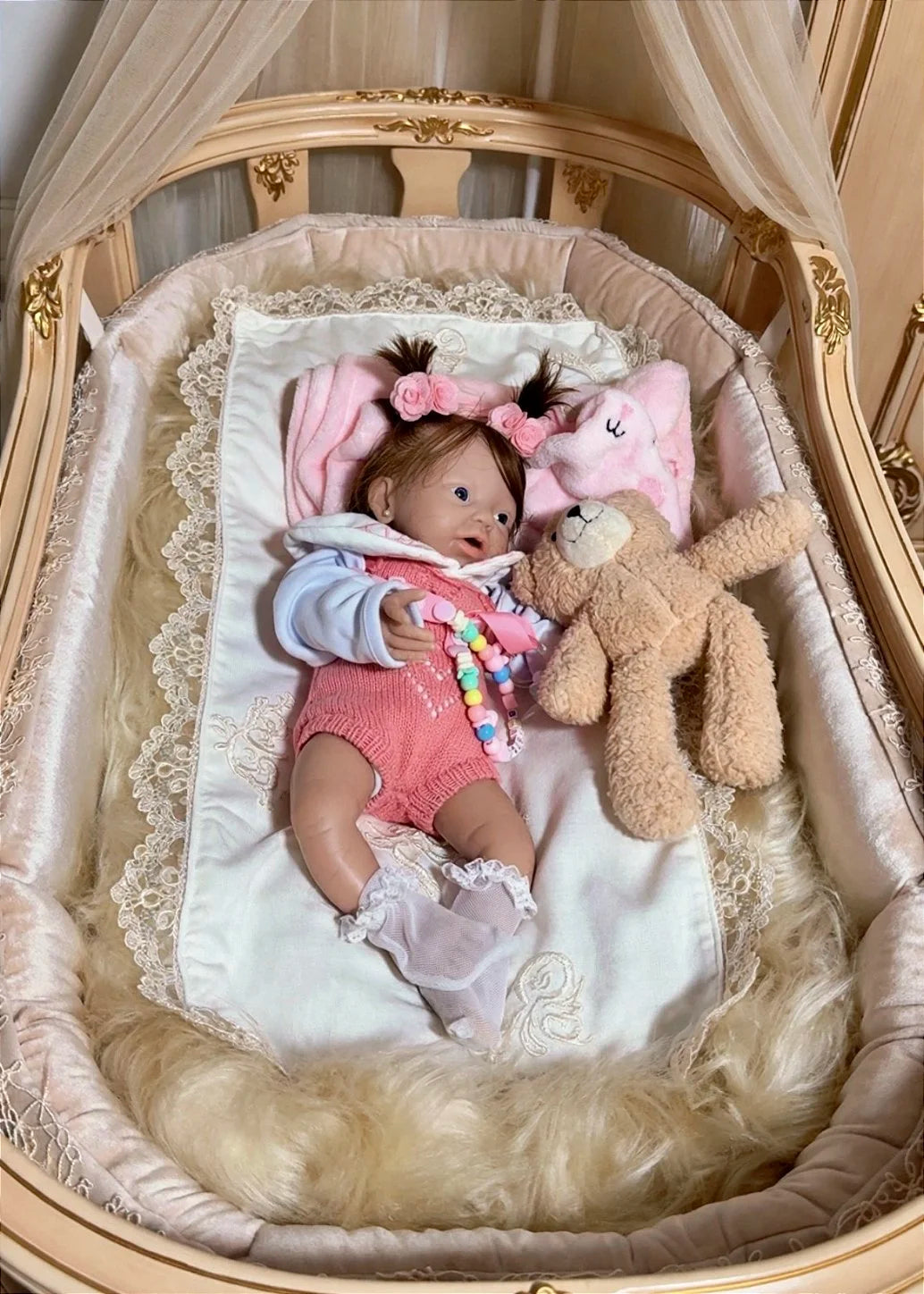 BEBÊ REBORN MENINA SILICONE SÓLIDO BAMBINA MOLINHA FEMININA