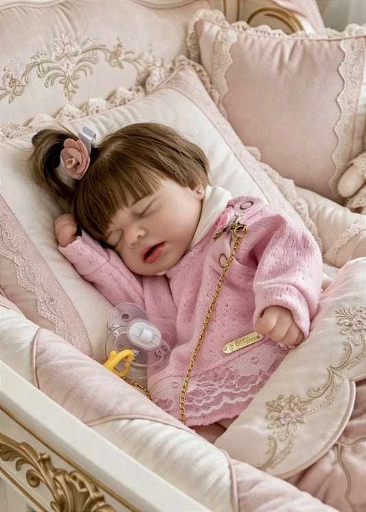BEBÊ REBORN SILICONE SÓLIDO ORIGINAL MOLINHO CHARLOTTE 35 CM MAMA E FAZ XIXI FEMININA